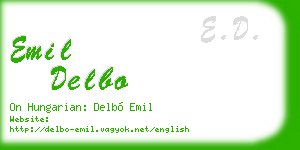 emil delbo business card